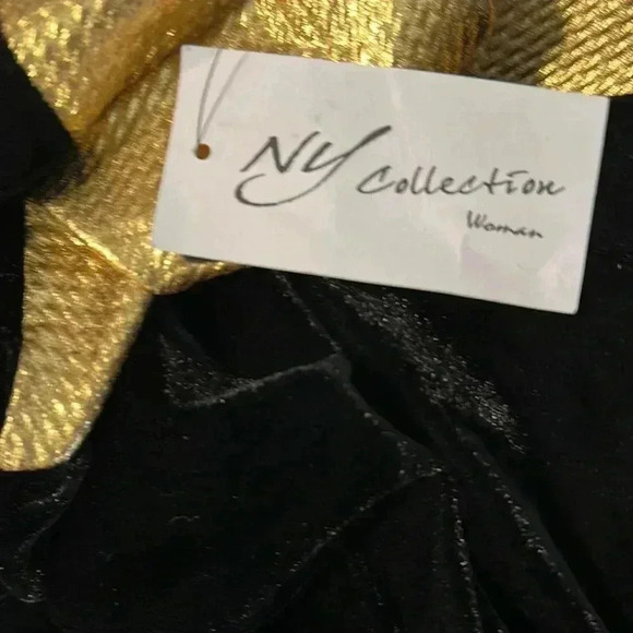 NY Collection Plus Size Metallic-Trim Velvet Fit & Flare Dress 3X - Picture 11 of 11